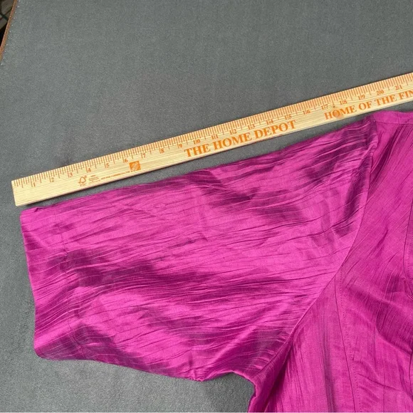 NWT Maggie Barnes Women Pink Purple Linen Blend Button Up Blouse Top Shirt Sz 5X - Picture 9 of 11